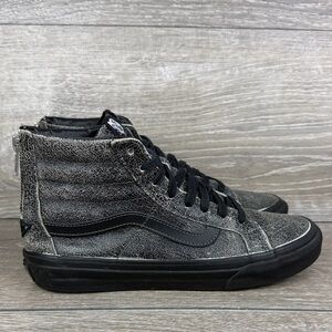 Vans Sk-8 Hi Reissue CA “Overwashed Black” Leather Women’s Sz 7.5 Zip Sneakers
